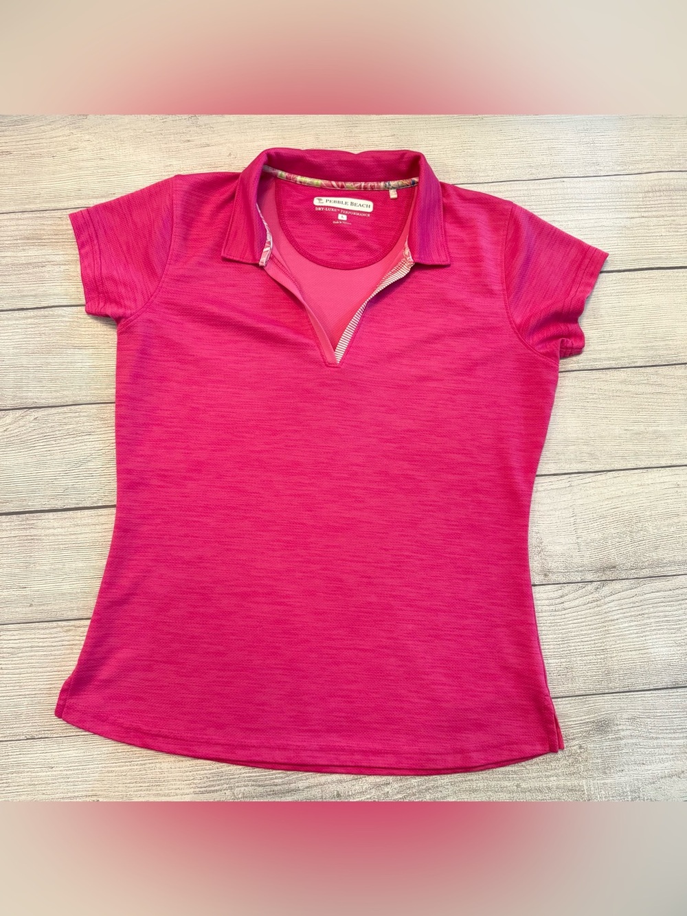 Pebble Beach Fuchsia Short-Sleeve Performance Polo